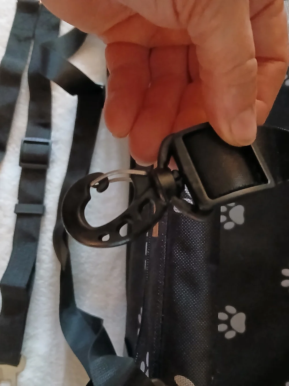 Paw-Print VEHICLE Travel Pet Carrier Safety Bag + 2 Seat Belt Straps